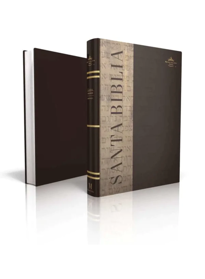 Biblia Reina Valera 1960 tamaño manual Letra Grande 12 puntos. Café Negro