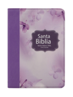 SOCIEDAD BIBLICA ESPAÑOLA SANTA BIBLIA RVR60 LETRA GRANDE COMPACTA  FLORAL LILA