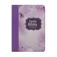 SANTA BIBLIA RVR60 LETRA GRANDE COMPACTA  FLORAL LILA