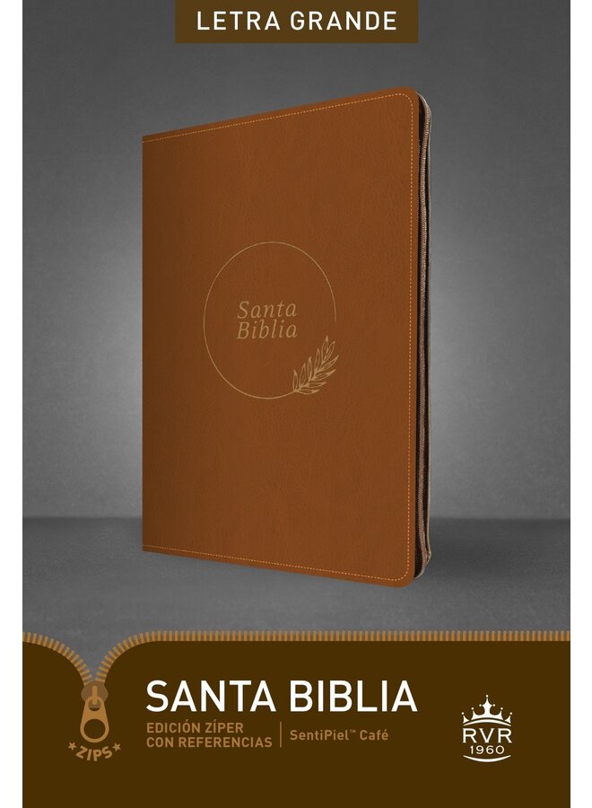 SANTA BIBLIA RVR60 LETRA GRANDE INDICES CIERRE CAFE CAFE