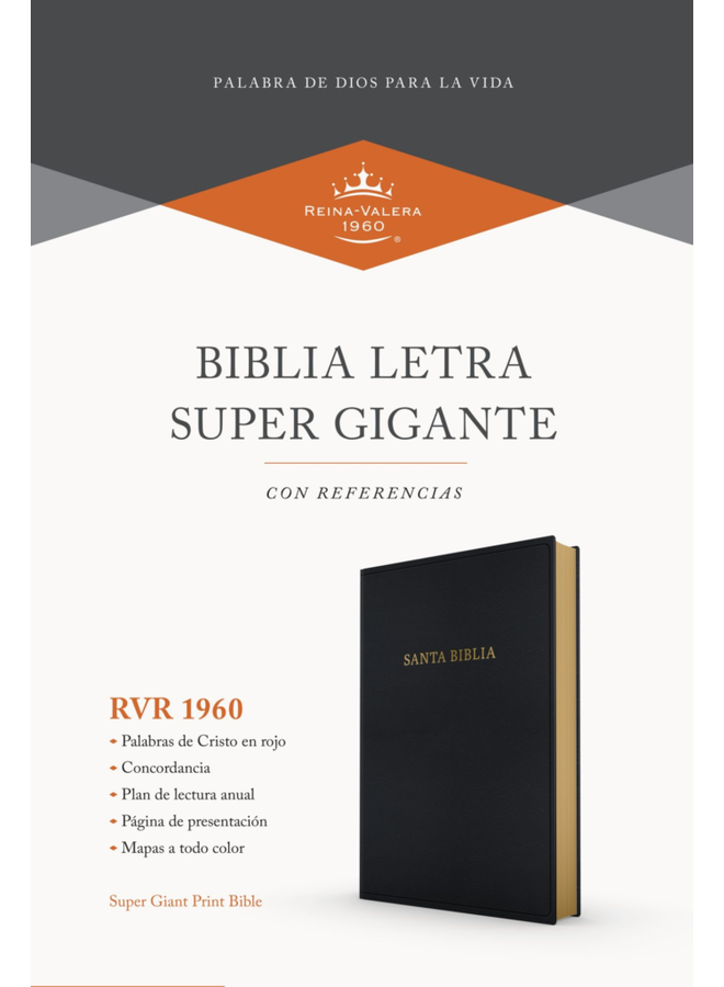 Biblia letra súper gigante, RVR 1960, negro imitación piel