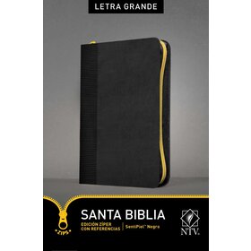 TYNDALE ESPANOL Santa Biblia NTV, Negra, Edición zíper con referencias, letra grande