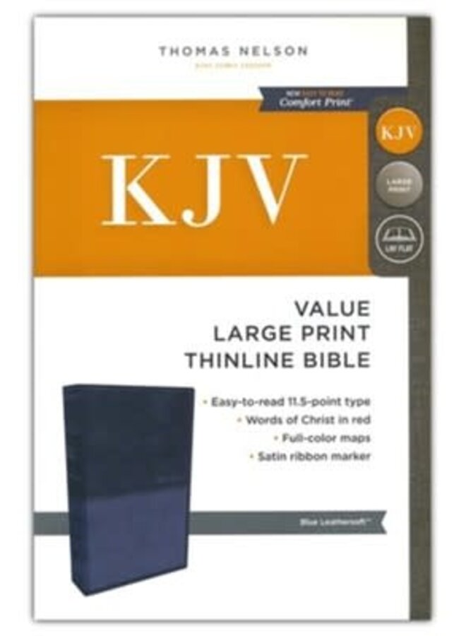 KJV, Value Thinline Bible, Large Print, Leathersoft, Blue, Comfort Print