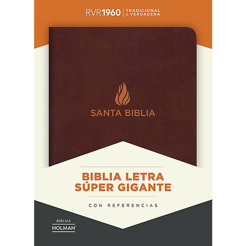 BROADMAN AND HOLMAN SANTA BIBLIA LETRA SUPERGIGANTE PIEL MARRON