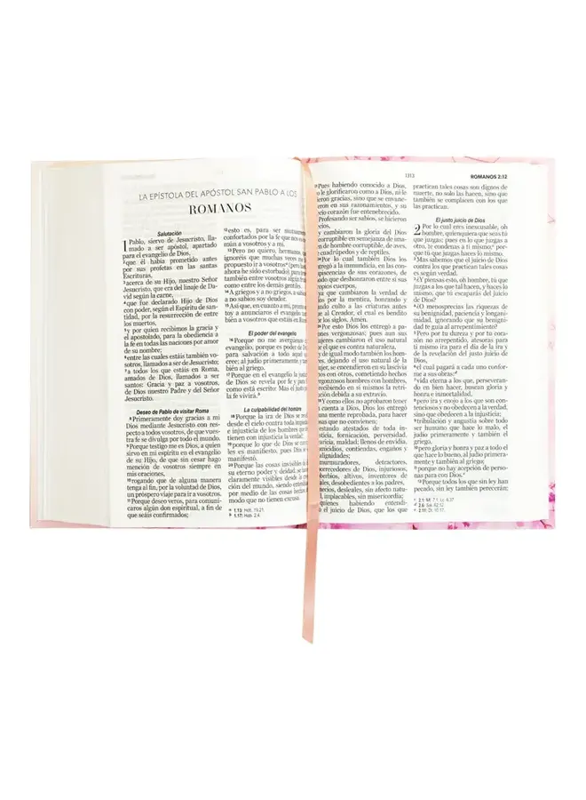 SANTA BIBLIA RVR60 LETRA GRANDE FLORES ROSAS