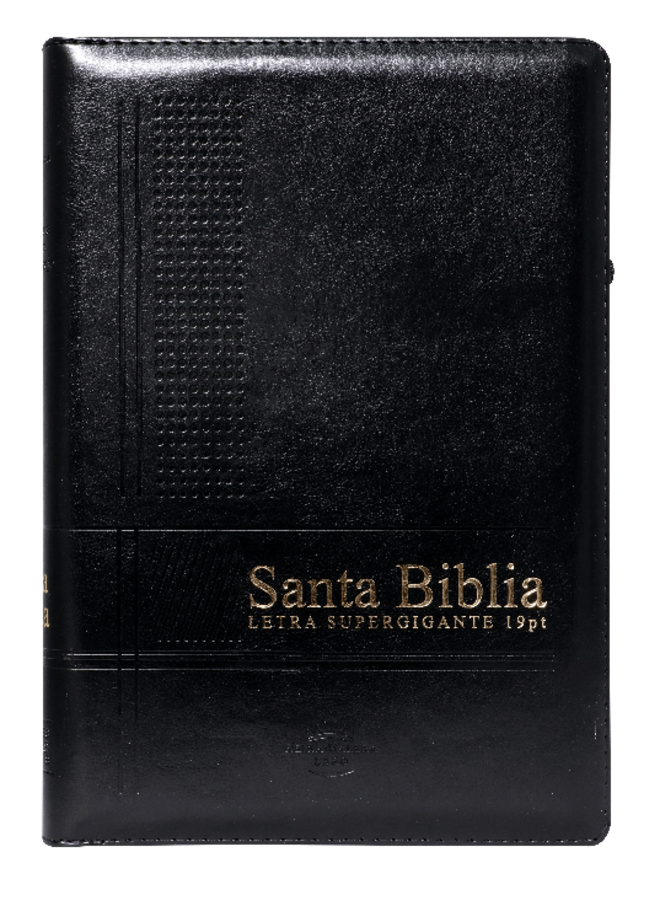 Biblia RVR60 Letra Super Gigante Negro Cierre