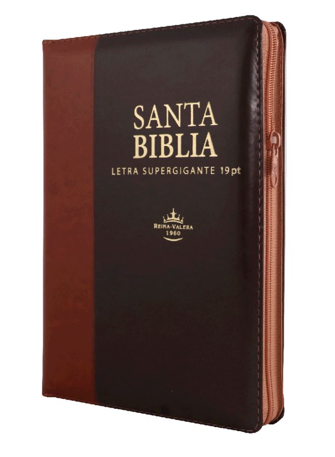 BIBLIA LETRA SUPER GIGANTE INDICADORES CIERRE NEGRO CON CAFE
