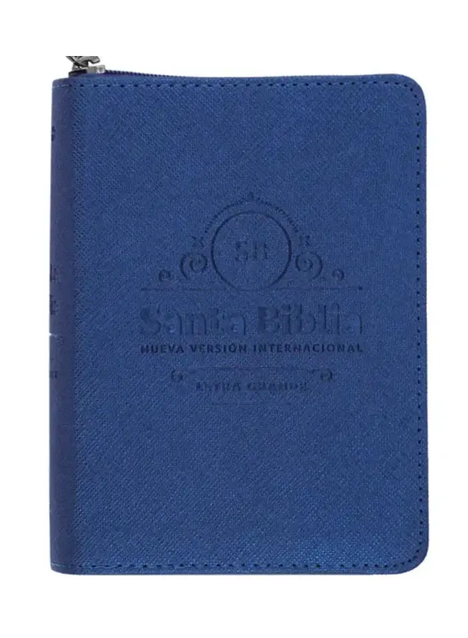 Biblia NVI Letra Grande, Tamaño Bolsillo – Zipper - Azul Metalizado