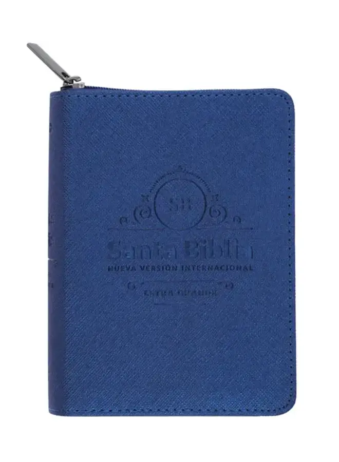 Biblia NVI Letra Grande, Tamaño Bolsillo – Zipper - Azul Metalizado