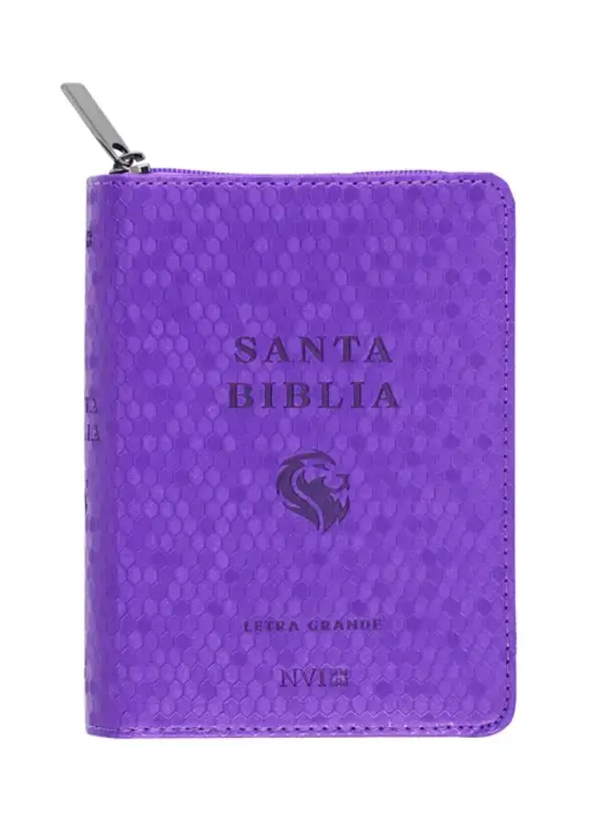 Biblia NVI Letra Grande, Tamaño Bolsillo – Zipper - Panal Violeta