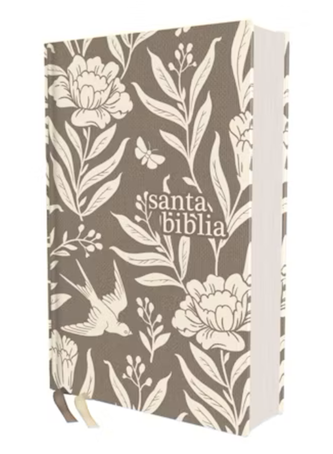Biblia NVI,  Floral Gray,  Tapa dura/Tela, Texto revisado 2022, Tamaño Compacto