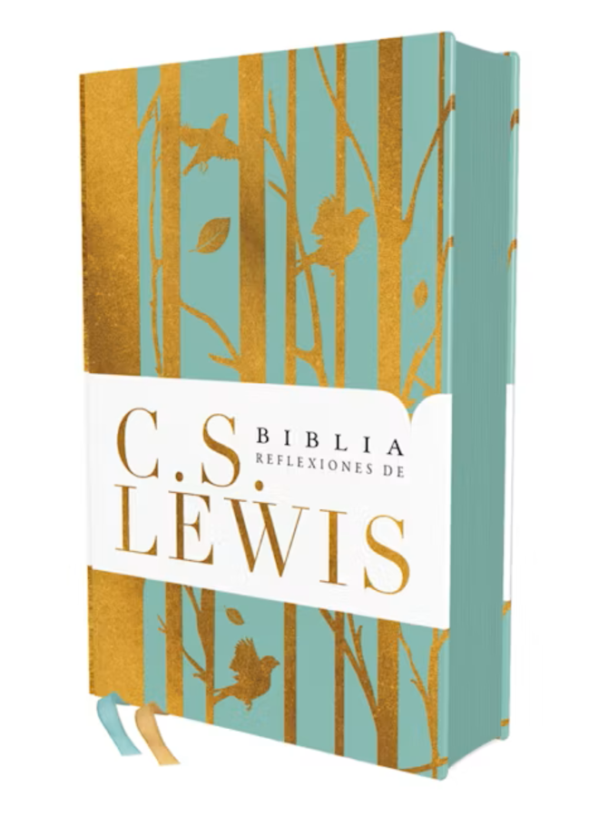 Biblia Reflexiones de C. S. Lewis, Tapa dura, Turquesa, Reina Valera Revisada, Interior a dos colores,
