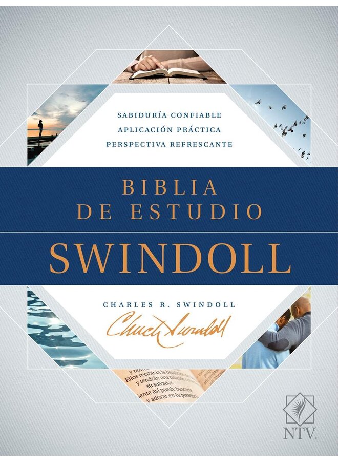 BIBLIA DE ESTUDIO SWINDOLL NTV SENTIPIEL CAFE AZUL TURQUESA