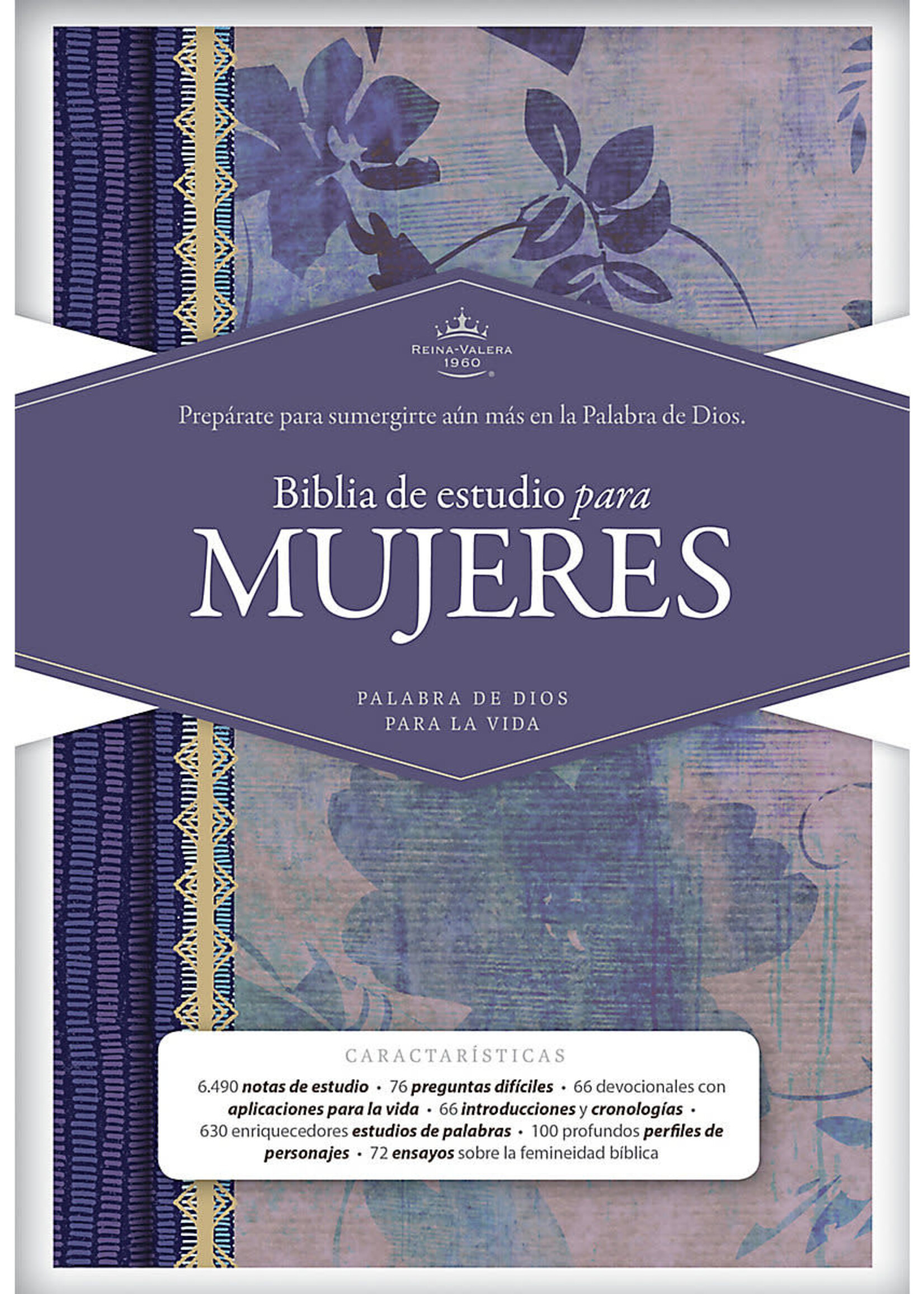 HOLMAN EN ESPANOL RVR 1960 Biblia de Estudio para Mujeres, azul floreado tela impresa
