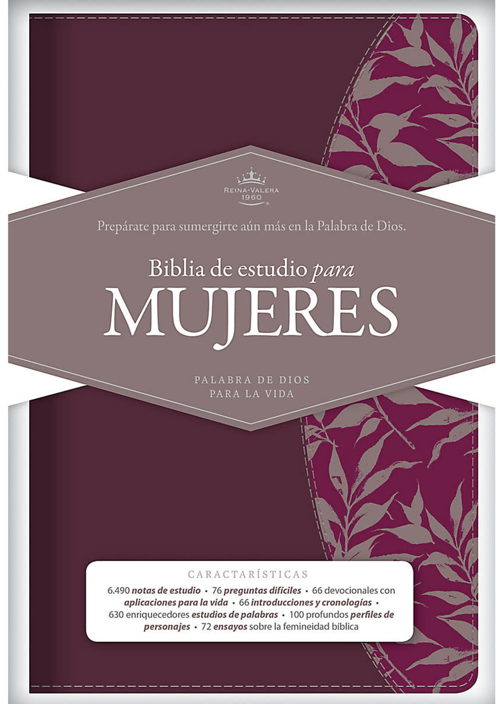 HOLMAN EN ESPANOL BIBLIA DE ESTUDIO PARA MUJERES RVR60, VINO TINTO/FUCSIA SIMIL PIEL