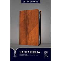 Santa Biblia NTV, Café,  Edición zíper con referencias, letra grande