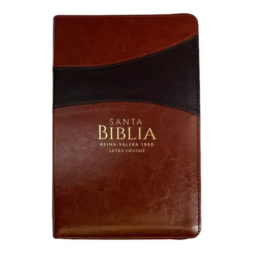 MUNDO BIBLIA Biblia Reina Valera 1960 tamaño manual letra grande 12 puntos- Imitación Piel marrón/marrón con cierre. Colección bitono MUNDO BIBLIA Biblia Reina Valera 1960 tamaño manual letra grande 12 puntos- Imitación Piel marrón/marrón con cierre. Colección bitono