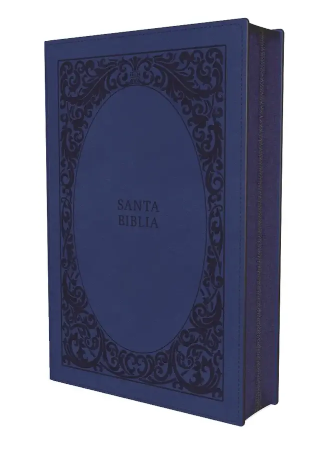 Biblia Reina-Valera 1960, Tierra Santa, Ultrafina, Letra grande, Leathersoft, Azul, Con cierre