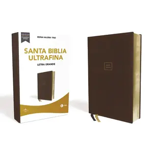 EDITORIAL VIDA Reina Valera 1960 Santa Biblia Ultrafina Letra Grande, Café, Interior a dos colores