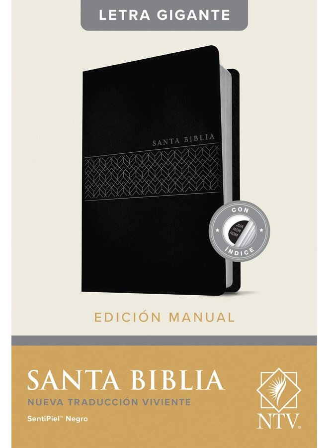 Santa Biblia NTV, Edición manual, letra gigante, negro, indice