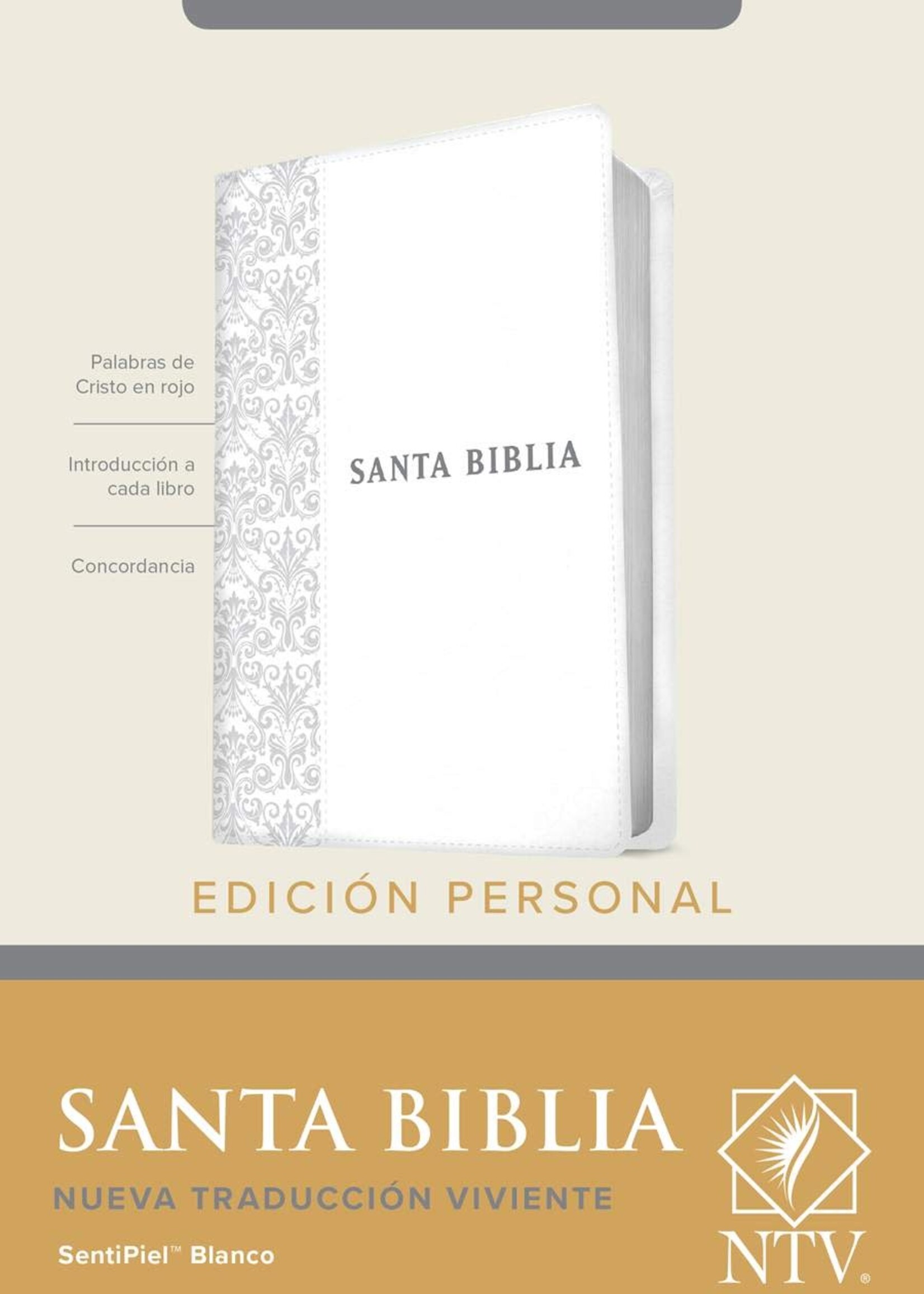 TYNDALE ESPANOL Santa Biblia NTV, Edición personal, letra grande, blanca, indice