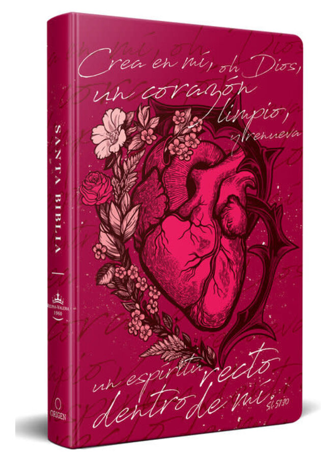 Biblia Reina Valera 1960 letra grande, tapa dura, tamaño manual corazón (rosada)