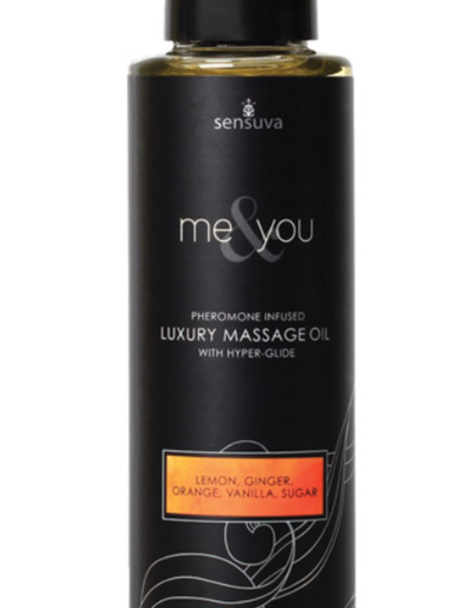 Sensuva Me & You Massage Oil - 4.2 oz Lemon, Ginger, Orange, Vanilla, Sugar