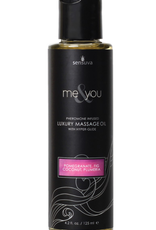 Sensuva Me & You Massage Oil - 4.2 oz Pomegranate Fig/Coconut Plumeria