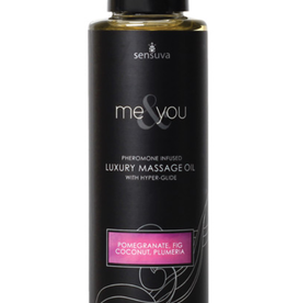Sensuva Me & You Massage Oil - 4.2 oz Pomegranate Fig/Coconut Plumeria
