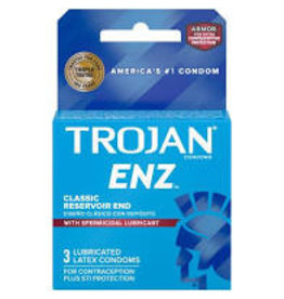 Trojan Enz Spermicidal Lubricated Condoms 3pk