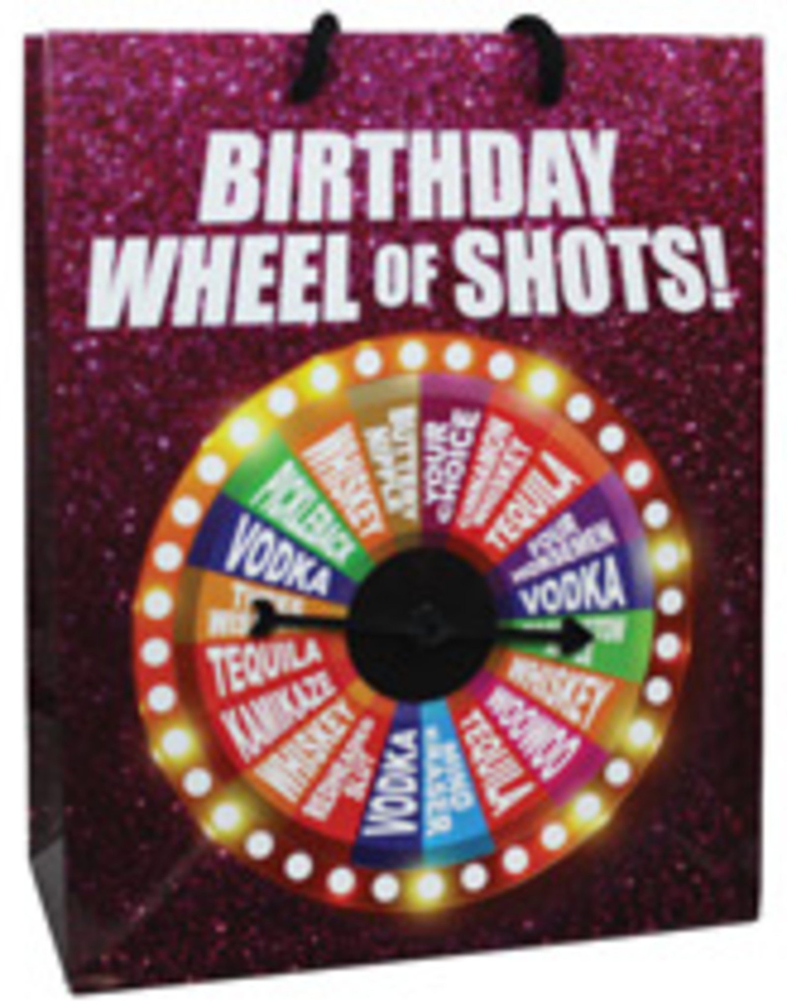 Birthday Wheel of Shots Spinner Gift Bag