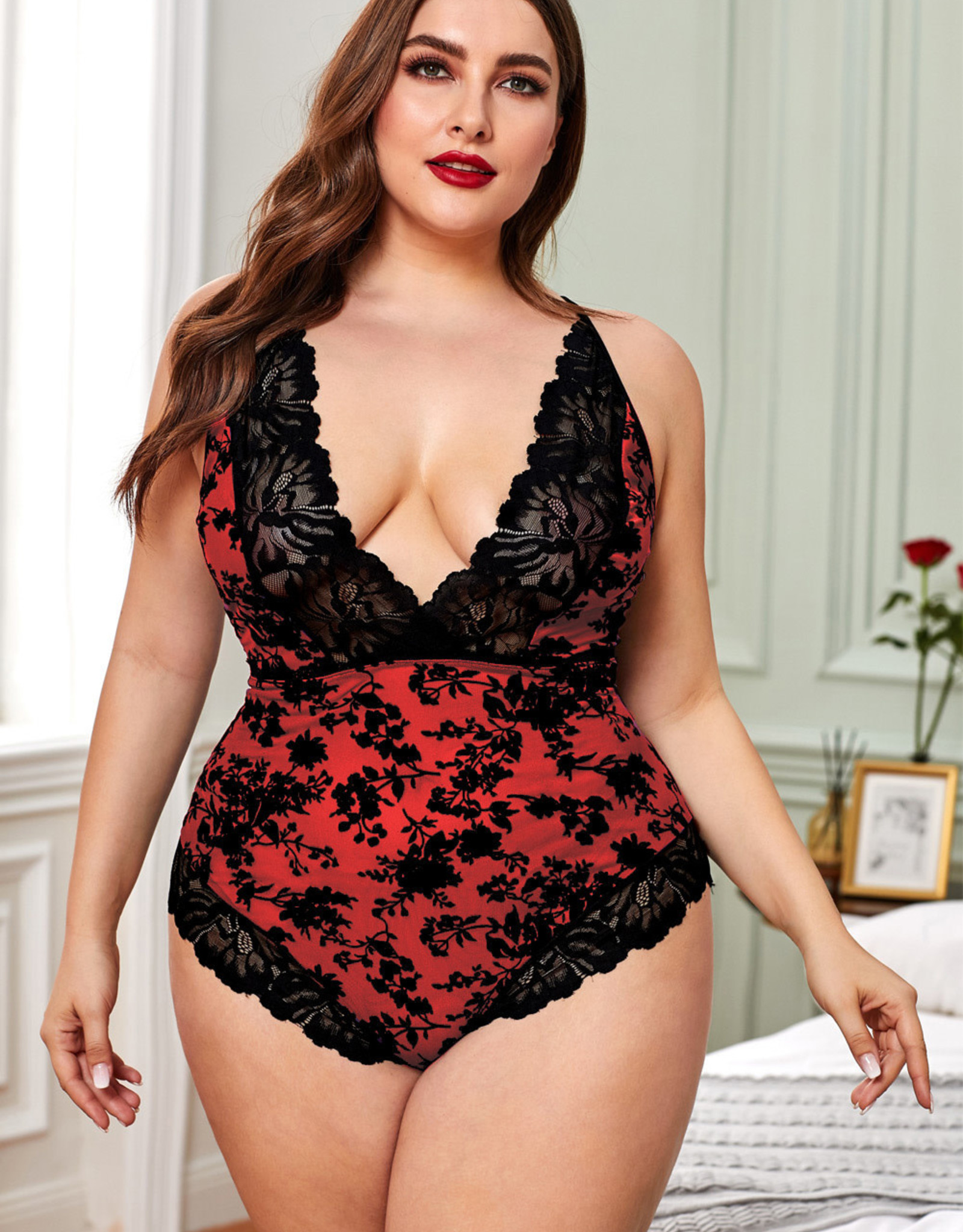 Babylon Promise Red Lace Teddy 2X