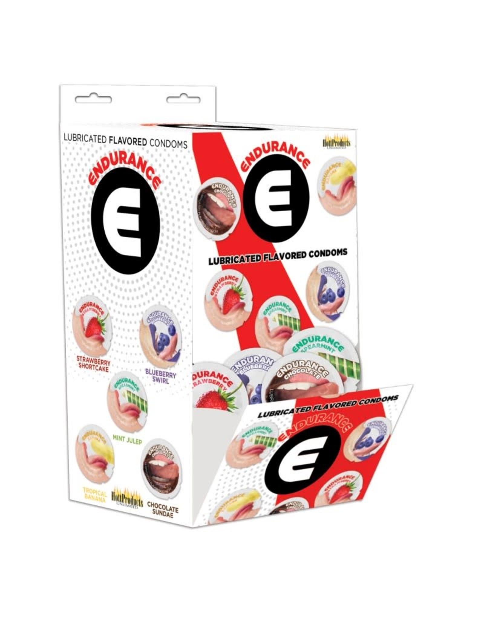 Hott Products Endurance Lubricated Flavored Condoms From Display Bown