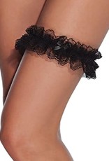Essentials Lace Leg Garter One Size (Black)