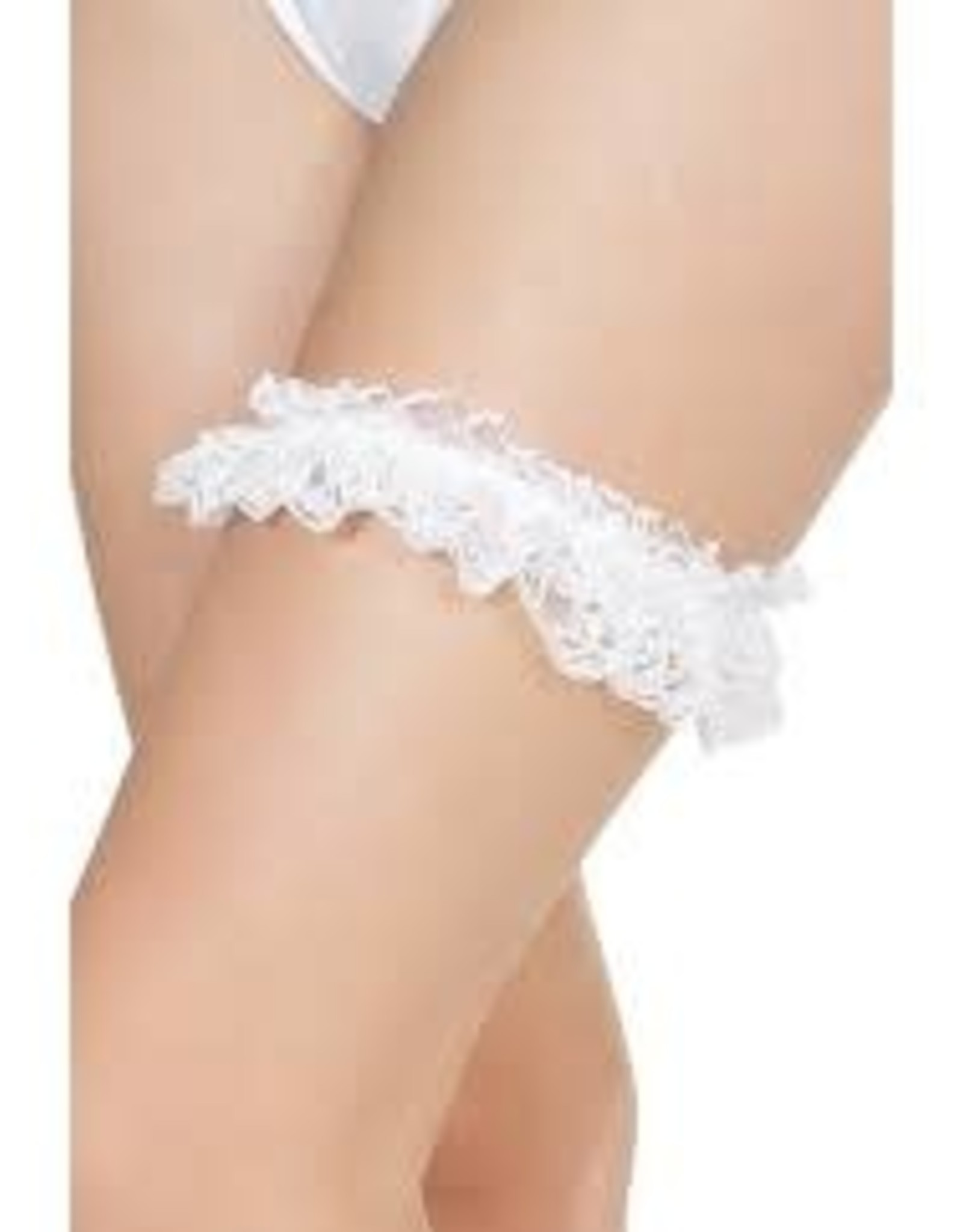 Essentials Lace Leg Garter One Size (White)