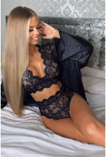 Babylon Short Sleeve High Waist Lace Black Bralette Set