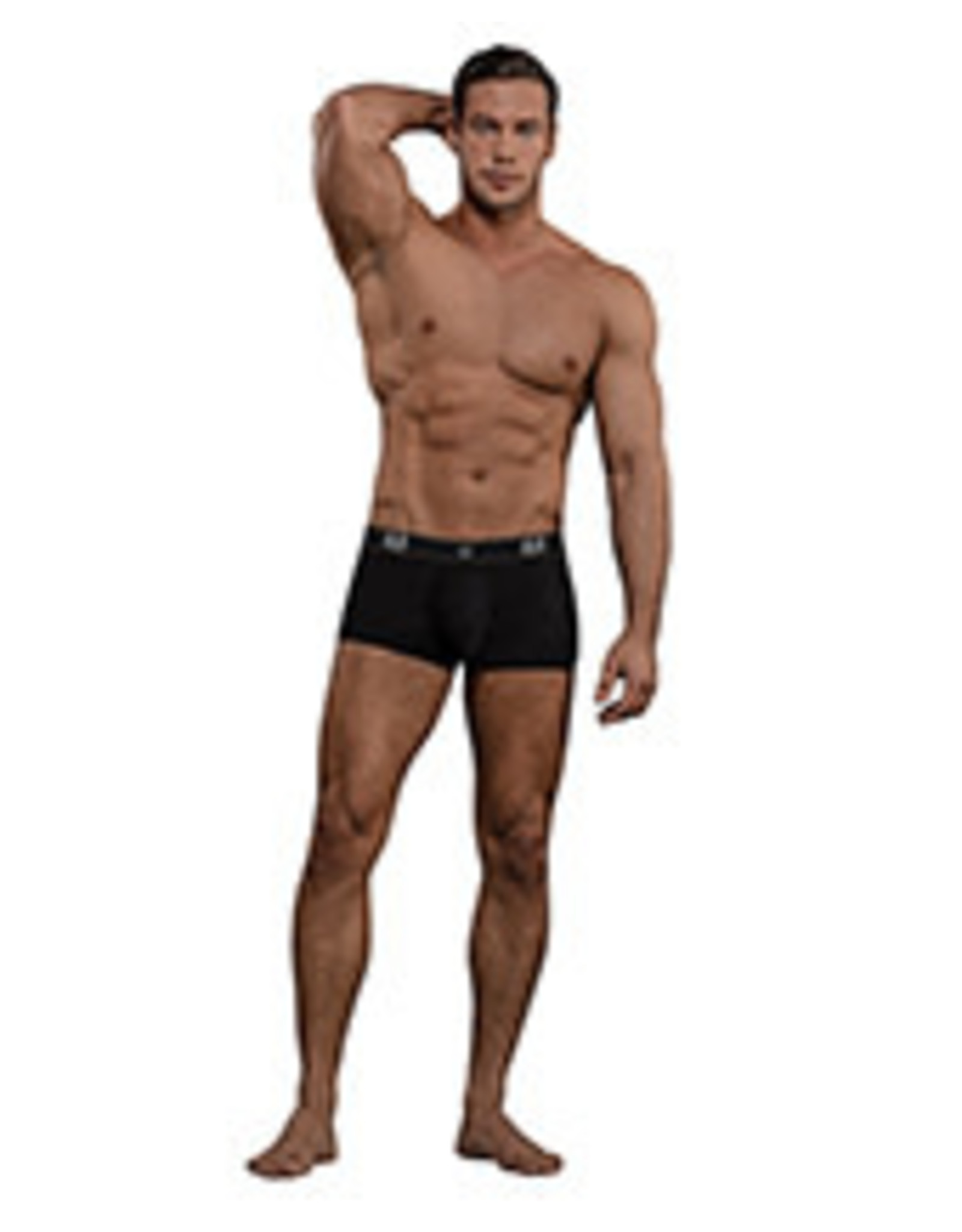 Male Power Bamboo Low Rise Pouch Enhancer Short Black