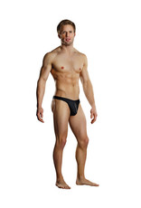 Male Power Zipper Thong Black