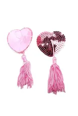 Peachy Novelties Heart Silicone Nipple Tassels