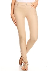 Yelete Womens 5 pocket skinny Jeggings Camel