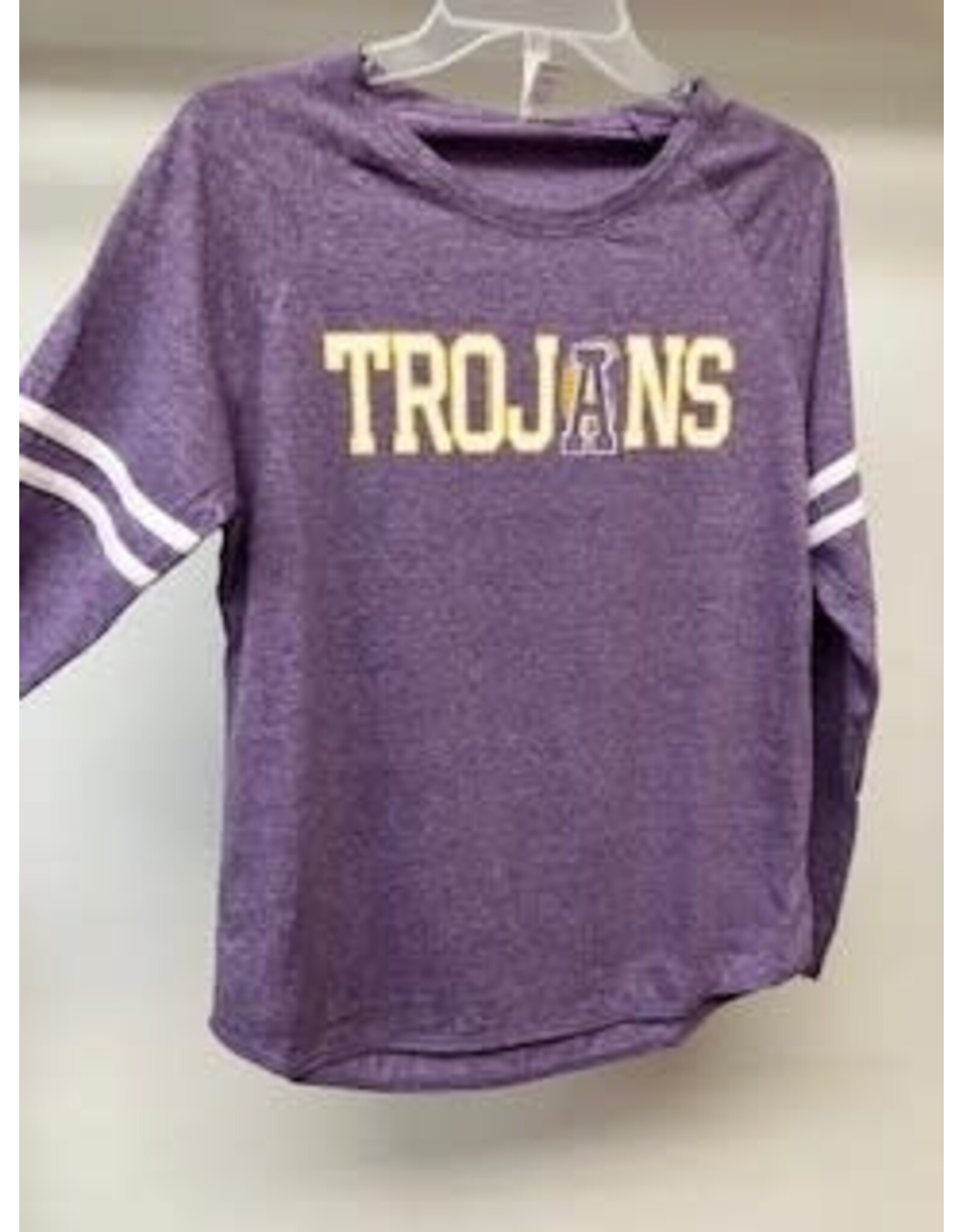 Pennant TROJANS L/S WHT STRIPE ARM Purple