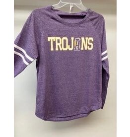 Pennant TROJANS L/S WHT STRIPE ARM Purple