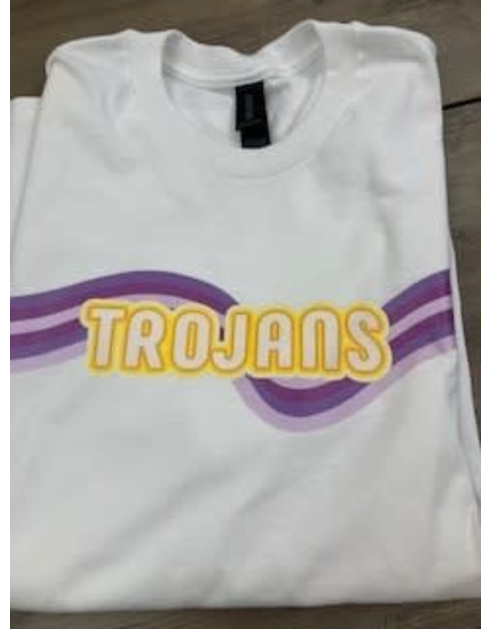 Gildan trojans wave on white