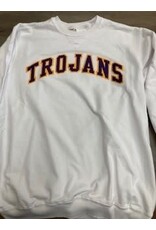 Port & Co Beachwash WHT Trojans Applique sweatshirt