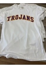 Port & Co Trojans Wht Beachwash applique soft tee