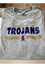 Port & Co TROJANS laurels on grey cotton tee