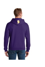 ASH  on Purple hoodie with logo on hood