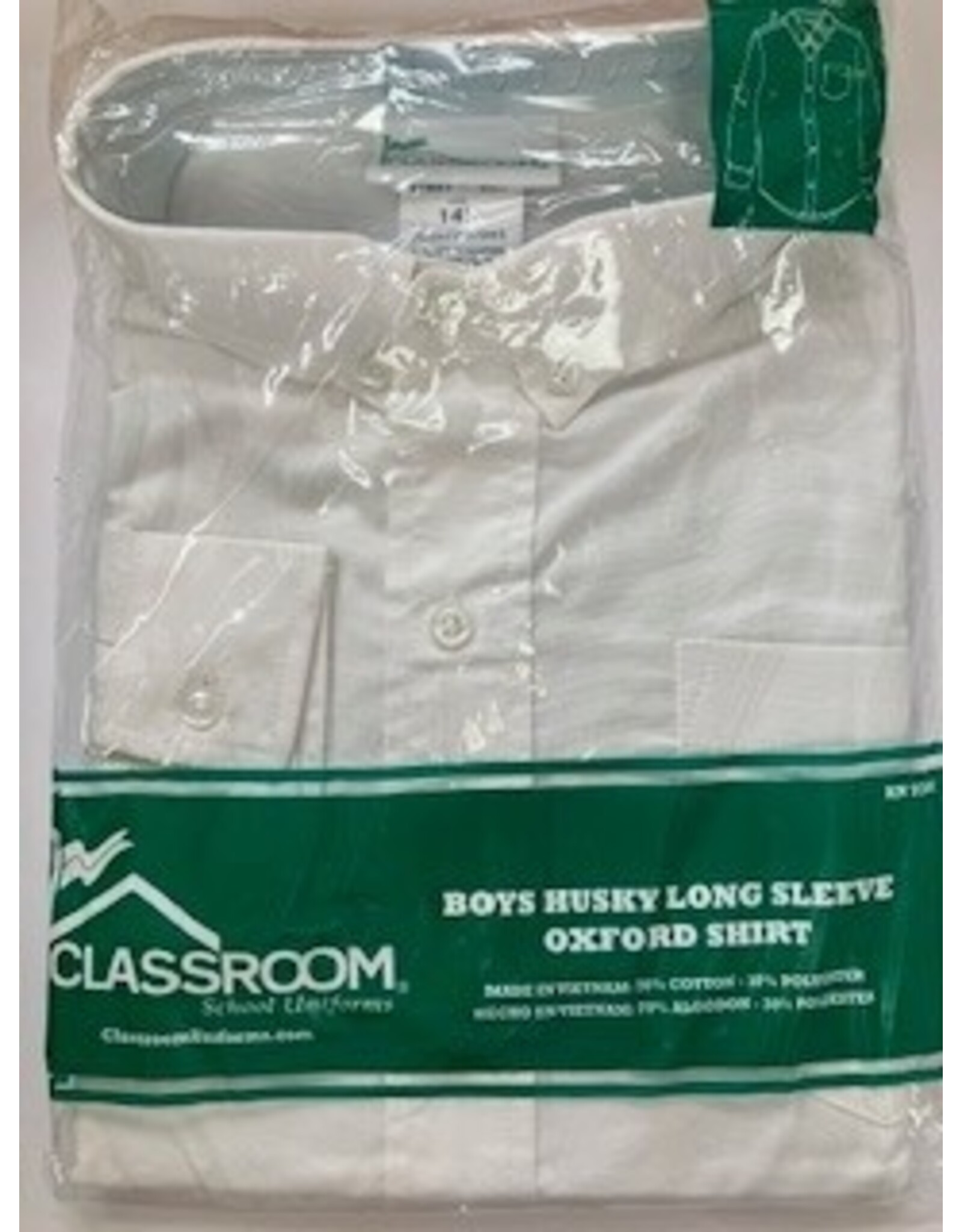 L/S Oxford White boys Husky