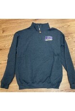 Jerzees ASH TROJANS on Charcoal 1/4 Zip with Zipper Pull