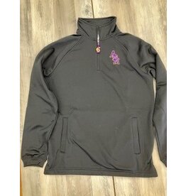 ASH embroidery on Black 1/4 zip w/ pockets